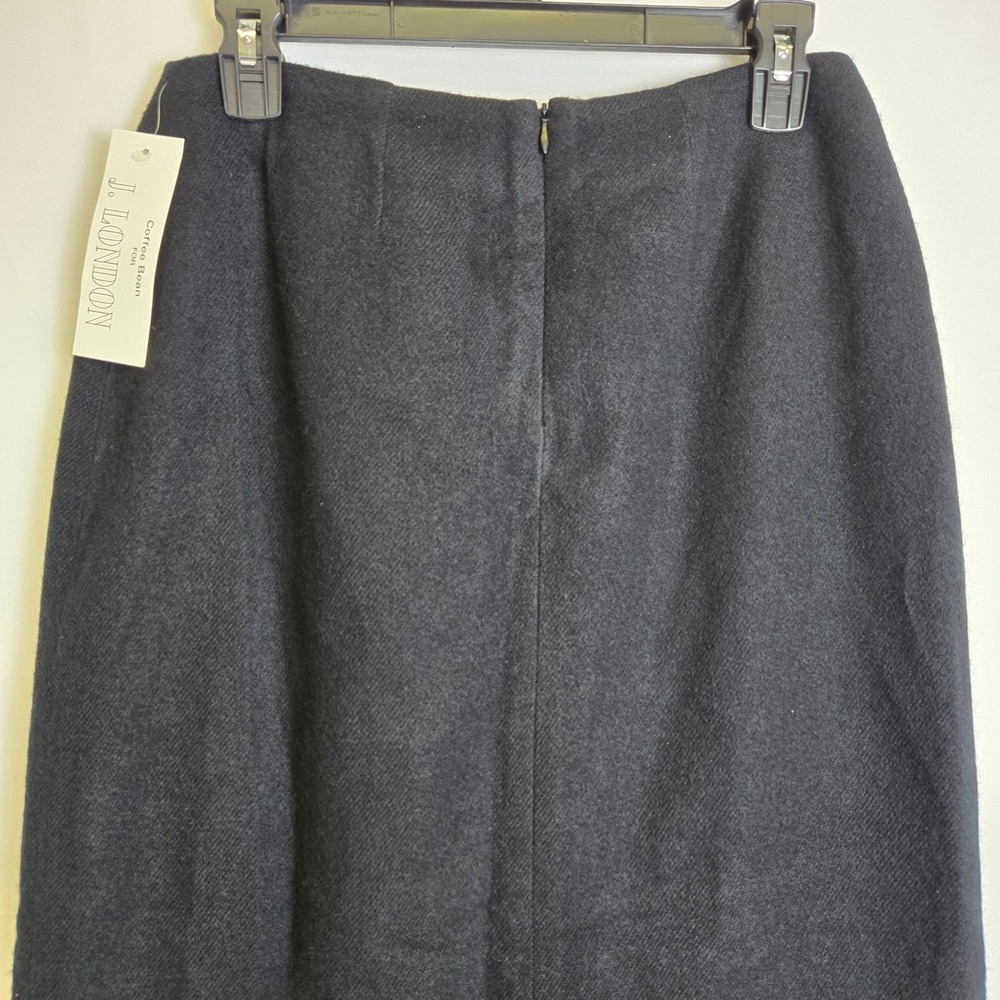 Coffee Bean J. London Wool Blend Skirt Fringe Hem Size 8 Style 341 Retro New - Picture 8 of 10
